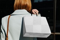 Shopping bag png mockup, paper packaging