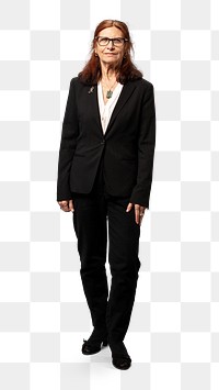 Senior businesswoman in a suit transparent png