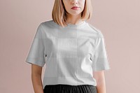 T-shirt mockup png transparent, women’s fashion in casual style