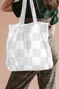 PNG tote bag mockup reusable eco-friendly shopping bag