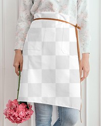 Half apron PNG mockup minimal style for flower shop owner