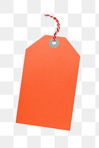 Handmade orange paper tag transparent png