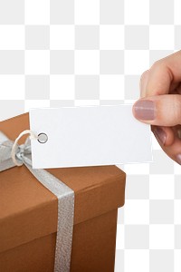 Closeup of gift tag mockup