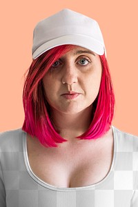 Women's white cap mockup png