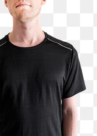 Men&#39;s black t-shirt mockup png
