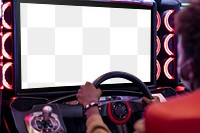 Transparent screen mockup png car racing arcade game