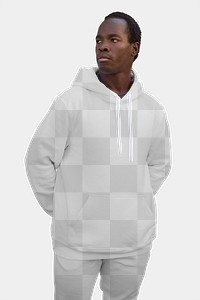 Png hoodie sweatpants sportswear mockup men&rsquo;s fashion apparel