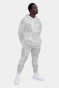 Png hoodie sweatpants sportswear mockup men&rsquo;s fashion apparel