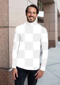 Png turtleneck mockup street style men&rsquo;s fashion 