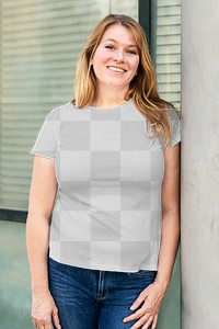 Png women’s tee on woman in the city