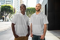 Png menswear polo shirt mockup fashion apparel city shoot