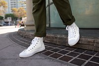 Png ankle sneakers mockup street style apparel and footwear