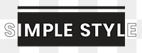 Png simple style text in black and white on transparent background