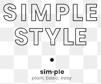 Png simple style text with dictionary definition on transparent background