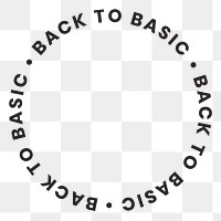 Png text back to basic in circle on transparent background