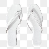 Flip-flops png white/transparent apparel mockup beach fashion studio shoot