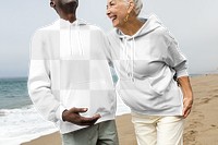 Png mature couple hoodies mockup senior’s simple winter apparel shoot