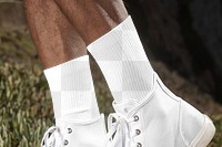 Png ankle socks transparent mockup men&rsquo;s fashion beach shoot