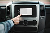 Png smart car screen mockup in camper van