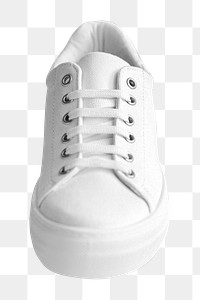 Unisex white canvas sneakers mockup png minimal fashion