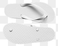 Png white rubber flip flops mockup slipper