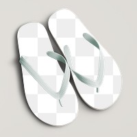 White flip flop png summer beach slippers mockup