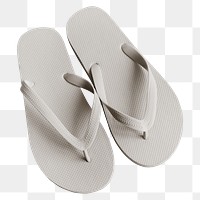 Png white rubber flip flops mockup slipper