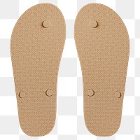 Beige flip flop bottoms mockup png slipper