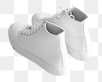 White leather high top png sneakers