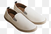 White men's slip on png espadrilles mockup pair