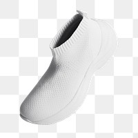 White knitted high top sneakers png mockup