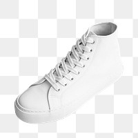 White leather high top png sneaker