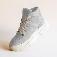 Suede high top sneakers png mockup