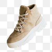 Platform hiking boots mockup png