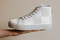 Hand holding png high top sneakers