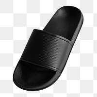 Png black rubber flip flops mockup slipper