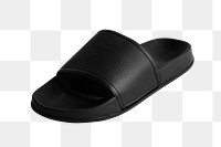 Png black rubber sandal mockup slipper