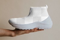Png knitted high top slip-on mockup