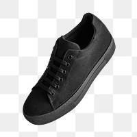 Black canvas sneaker shoes png