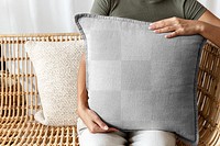 Pillow cushion cover mockup png transparent interior design