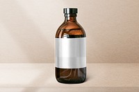 Brown spa bottle png mockup minimal style