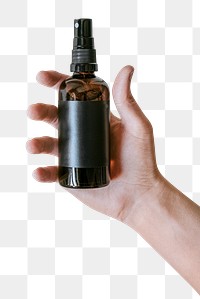 Brown spray bottle png mockup minimal style