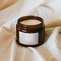 Scented candle jar png mockup minimal style