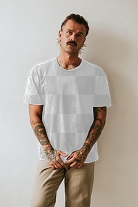 Men’s tee png apparel mockup on alternative model