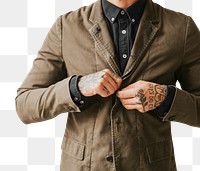 Men&#39;s blazer png apparel mockup urban fashion
