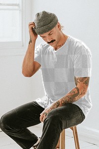 Men’s tee png mockup on alternative male model