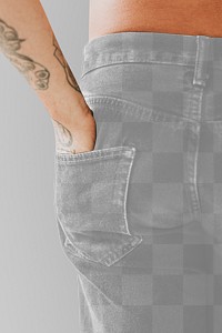 Men&rsquo;s png jeans back pocket mockup