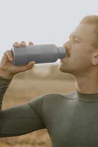 Png water bottle transparent mockup stainless steel