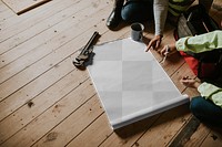 Floor plan png mockup  blueprint at a construction site