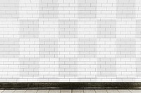 Brick wall png mockup in white